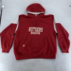 Rutgers Scarlet Knights‎ Hoodie Mens XL Red Pullover 1/4 Zip ESPN U Sweatshirt